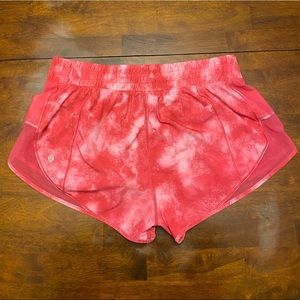 Lululemon shorts pink and white